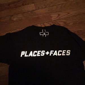 Places + Faces Black Tee Size Small